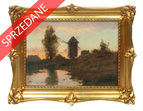Wiktor-Korecki-Mlyn-o-zachodzie-slonca--------,-antyki-Warszawa,-skup-antykow,-dawne-malarstwo,-malarstwo-aukcyjne,-malarstwo-polskie,-Galeria-Zak (1).jpg