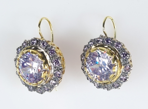 Amethysts earrings, 19th century , antique Warsaw, jewelry, old jewelry, Galeria Żak, art, antiques