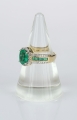 Emerald and diamonds ring, antique Warsaw, jewelry, old jewelry, Galeria Żak, art, antiques
