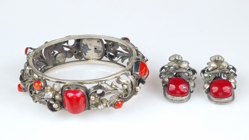 Jewelry set, Russia, Saint Petersburg, c. 1900 , antique Warsaw, jewelry, old jewelry, Galeria Żak, art, antiques