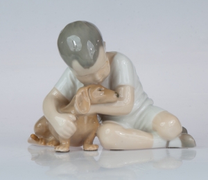 The boy with a dog, Ingeborg Plockross Irminger, Bing & Grondahl, 1950’s