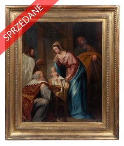 Malarz zachodnioeuropejski, “Pokłon Trzech Króli”, XIX w. 