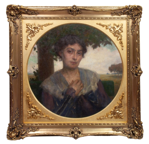 Szymon Glücklich "Lady"  , antique Warsaw, antique paintings, Galeria Żak, art, antiques