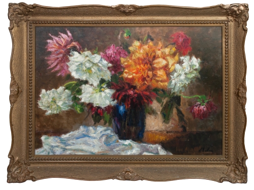 Erno Erb "Flowers in vase”  , antique Warsaw, antique paintings, Galeria Żak, art, antiques