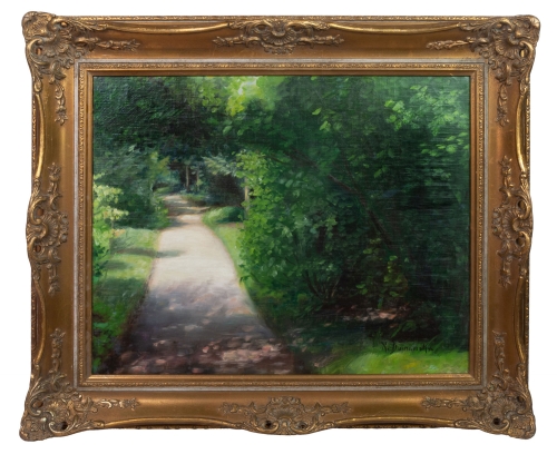 Krystyna Larissa Domańska “"Green Avenue" , antique Warsaw, antique paintings, Galeria Żak, art, antiques