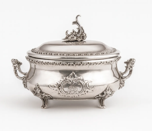Sugar bowl, August Teodor Werner, Warsaw, 19th century  , antique Warsaw, silver, old silver, Galeria Żak, art, antiques
