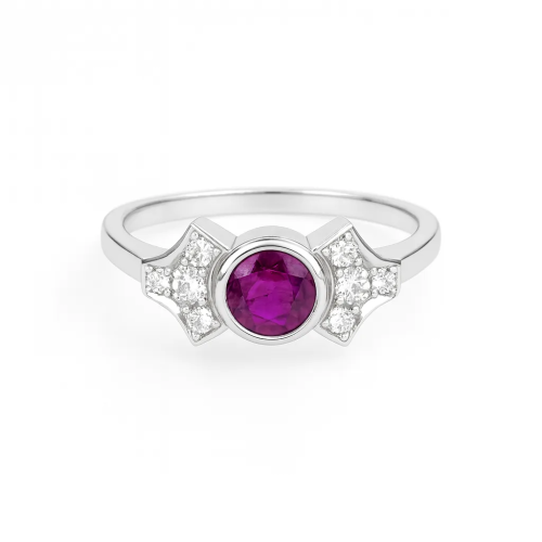 Ruby and diamonds ring , antique Warsaw, jewelry, old jewelry, Galeria Żak, art, antiques