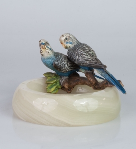 Card holder with parrots, Vienna, circa 1920