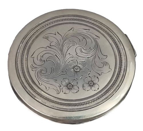 Powder case, Poland, Kraków, Władysław Rogalski, 1922 - 1939 , antique Warsaw, silver, old silver, Galeria Żak, art, antiques