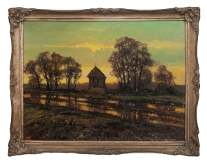 Wiktor Korecki "Chapel at sunset”