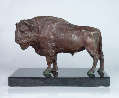 European Bison, Czesław Chojnowski, Poland, Warsaw, before 1939., antique Warsaw, decorative objects, antique home decorations, Galeria Żak, art, antiques