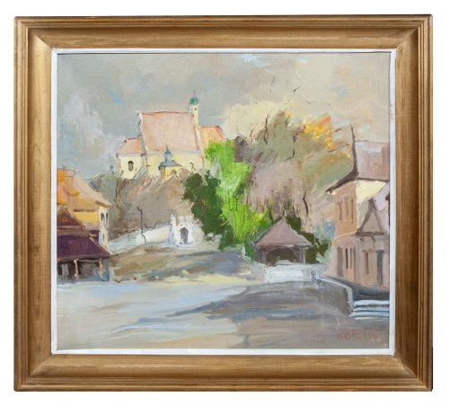 Kazimierz Kotliński "Wiosna w Kazimierzu Dolnym" , Kazimierz nad Wisłą, Stanisław Łazorek