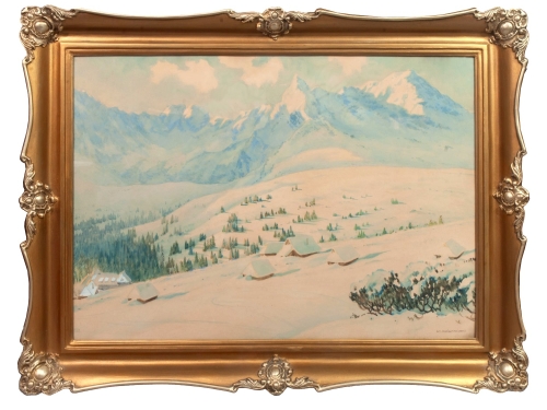 Stanisław Dziemański “Widok na Kościelec”, antyki Warszawa, skup antyków, dawne malarstwo, malarstwo aukcyjne, malarstwo polskie, Galeria Żak