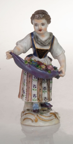 Girl with the flowers, Meissen, 1910, antique Warsaw, antique porcelain, old porcelain, Galeria Żak, art, antiques