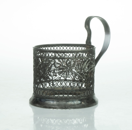 Tea glass holder, 20th century , antique Warsaw, silver, old silver, Galeria Żak, art, antiques