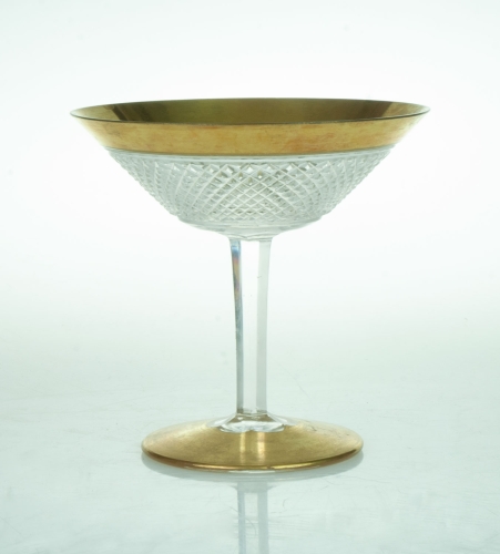 Champagne glass, early 20th century, antique Warsaw, antique home decorations, Galeria Żak, art, glass