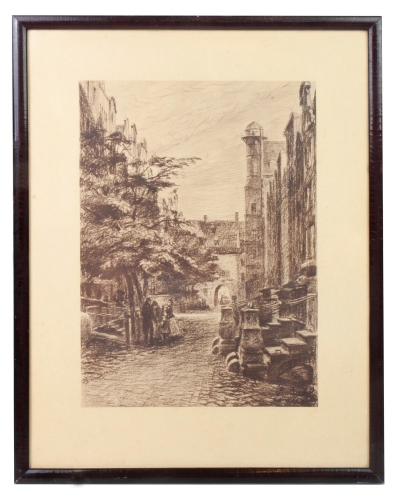 Reinhold Bahl “Mariacka Street, Gdańsk” , antique Warsaw, antique paintings, Galeria Żak, art, antiques