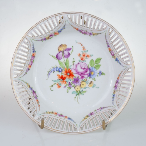 Ażurowa patera, Drezno, XX w. , antyki Warszawa, skup antyków, porcelana, stara porcelana, Galeria Żak