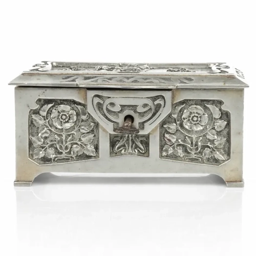 Jewelry box, circa 1900., antique Warsaw, silver, old silver, Galeria Żak, art, antiques