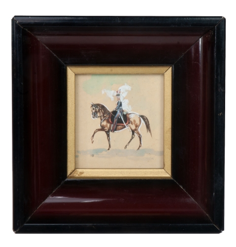 Bogdan Slezkin “Ułan 1. Pułku Ułanów” z cyklu Wojsko Polskie 1815-1831  Królestwo Kongresowe, 1975 r., antyki Warszawa, skup antyków, dawne malarstwo, malarstwo aukcyjne, malarstwo polskie, Galeria Żak