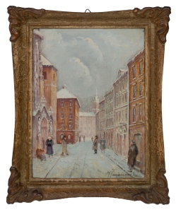 Wacław Farjaszewski “Warsaw Old Town in winter”