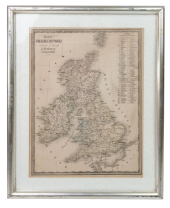 Map of Great Britain, Józef Herkner, Warsaw, mid-19th century