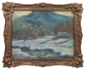 Wacław Żaboklicki “Winter landscape”, 1936   , antique Warsaw, antique paintings, Galeria Żak, art, antiques