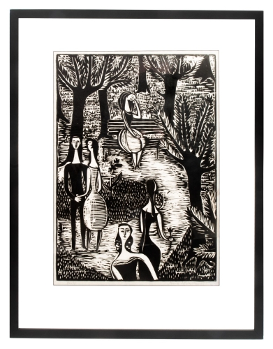 Maria Wąsowska “Park” 1959   , antique Warsaw, antique paintings, Galeria Żak, art, antiques