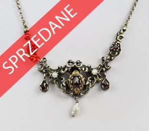  Kolia z perłami i granatami, Bartel & Sohn, Augsburg, Niemcy, poł. XX w. 