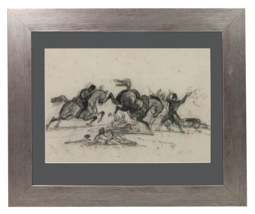 Teofil Zalewski “The bucking horse”  , antique Warsaw, antique paintings, Galeria Żak, art, antiques