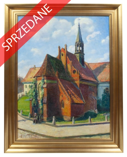 Jan Stępień “Kościół św. Witalisa we Włocławku”, antyki Warszawa, skup antyków, dawne malarstwo, malarstwo aukcyjne, malarstwo polskie, Galeria Żak