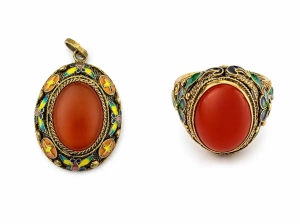Pendant and ring, China, half of the 20th century 