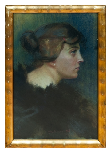 Malarz nierozpoznany, "Portret kobiety", 1918 r.,antyki, galeria żak, malarstwo polskie, dzieła sztuki