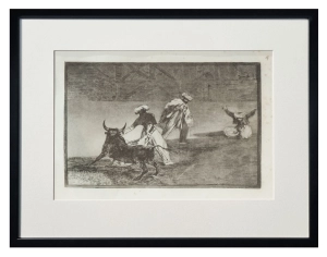 Francisco Goya “Zwodzą byka płachtą na arenie” z cyklu "La Tauromaquia", ok. 1850 r.