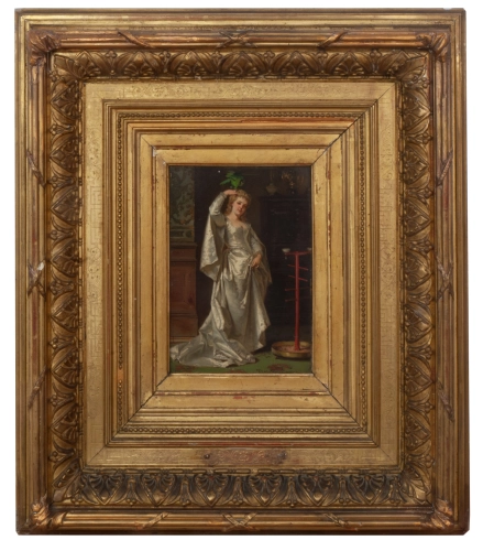 Władysław Bakałowicz “Lady with the parrot"  , antique Warsaw, antique paintings, Galeria Żak, art, antiques