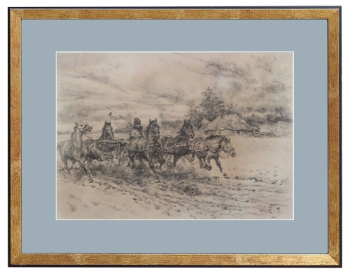 Zygmunt Józefczyk "On the road"  , antique Warsaw, antique paintings, Galeria Żak, art, antiques