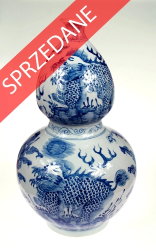 Waza ze smokiem, Chiny, XX w., antyki, Galeria Żak, stara porcelana, porcelana, antyki Warszawa