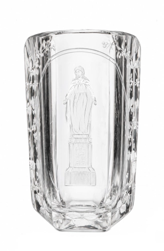 Szklanica z Madonną, XIX w., szkło historyczne, szkło antyczne, dawne szkło
