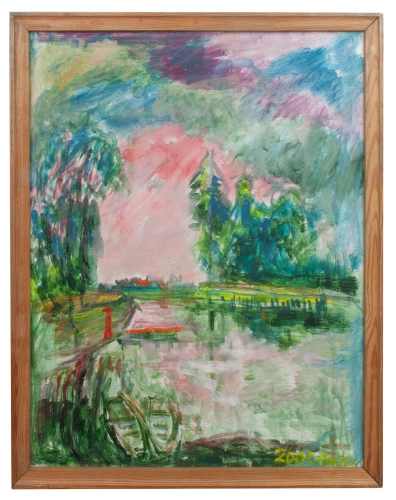 Krzysztof Zeydler-Zborowski “Pejzaż podoski” 1989 r. , antyki Warszawa, skup antyków, dawne malarstwo, malarstwo aukcyjne, malarstwo polskie, Galeria Żak