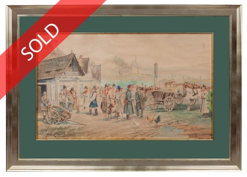 Att. Karol Jankowski "Rydel's Wedding"  , antique Warsaw, antique paintings, Galeria Żak, art, antiques