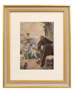 Alexander Otto Stichart “Pojednanie” z cyklu "Historia pustelnika i chłopca-satyra" 
