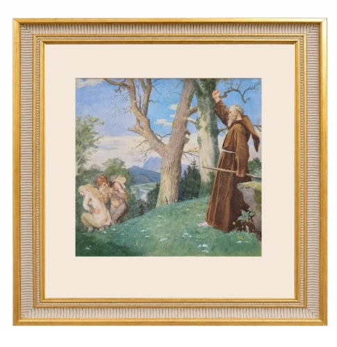 Alexander Otto Stichart “Wygnanie” z cyklu "Historia pustelnika i chłopca-satyra" , antyki Warszawa, skup antyków, dawne malarstwo, malarstwo aukcyjne, malarstwo, Galeria Żak