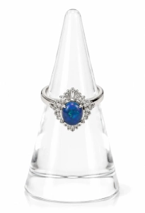 Diamond and opal ring