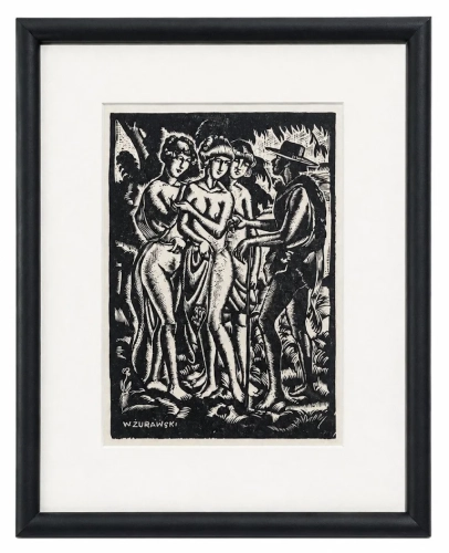 Władysław Żurawski "Judgement of Paris", 1930’s   , antique Warsaw, antique paintings, Galeria Żak, art, antiques