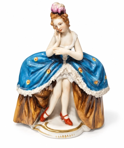 Lady, Volkstedt, 1915 - 1936, antique Warsaw, antique porcelain, old porcelain, Galeria Żak, art, antiques