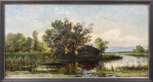 Alexander Ivanovich Pasetti "Spring landscape" 1878    , antique Warsaw, antique paintings, Galeria Żak, art, antiques