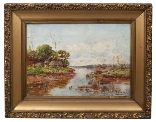 Karl Ivanovich Rosen “Village landscape”  , antique Warsaw, antique paintings, Galeria Żak, art, antiques