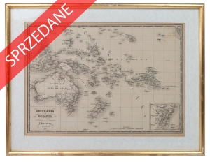 Mapa Australii, Józef Herkner, Warszawa,  1851 r.