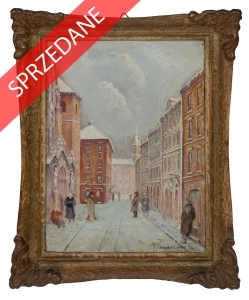 Wacław Farjaszewski  “Stare Miasto w Warszawie zimą”