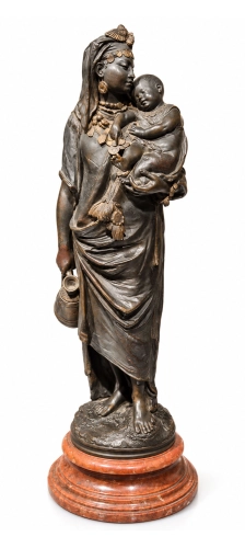 Auguste Louis Lalouette “Matka z dzieckiem”, antyki Warszawa, skup antyków, dekoracje, Galeria Żak , rzeźba, brąz